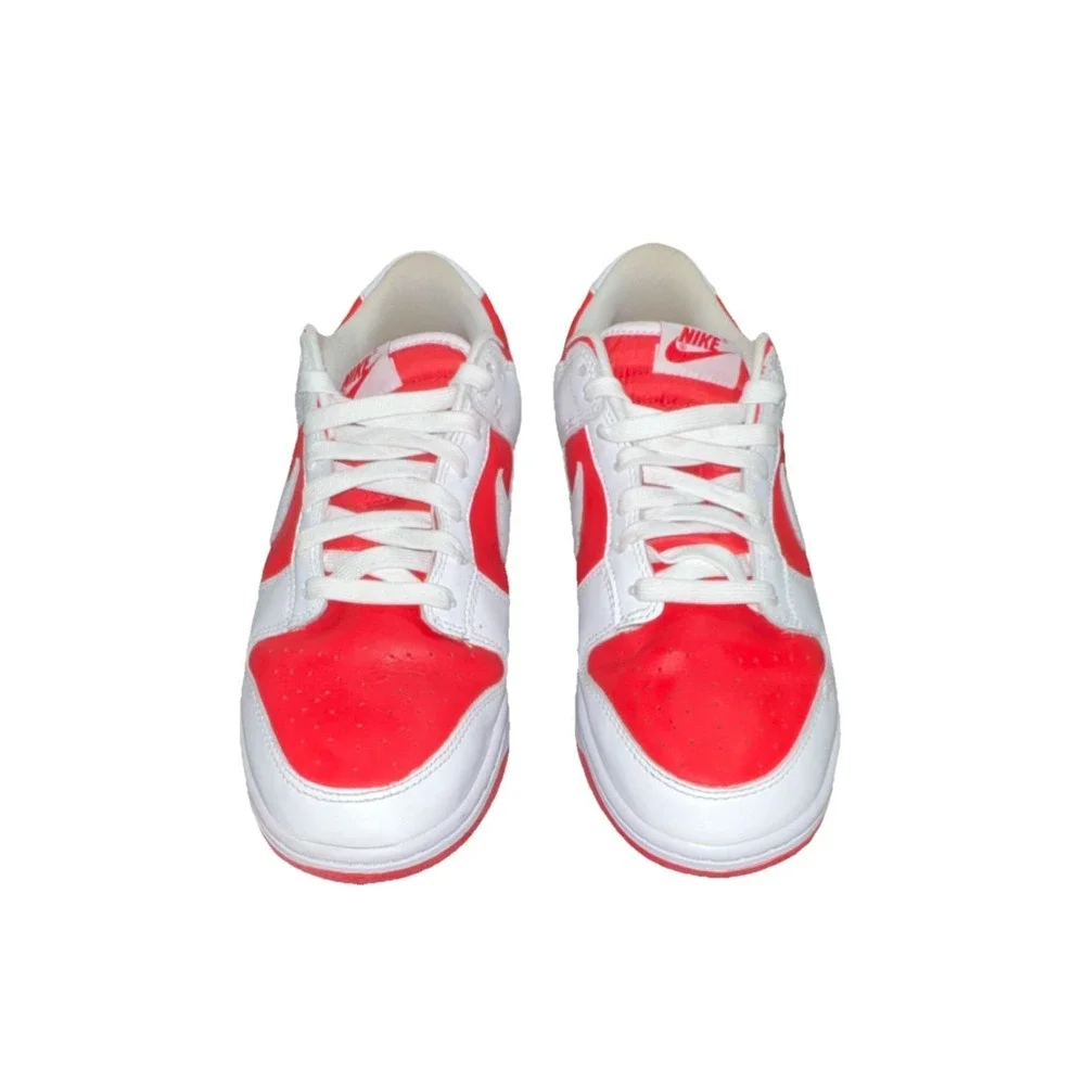 40N8/ Nike Dunk Low Championship Red White Low Top Men's‎ Athletic Sneakers